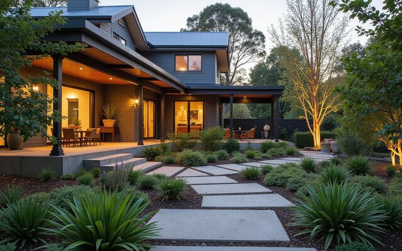 Completed Melbourne garden showcasing the results of professional landscape design whether by architect or designer