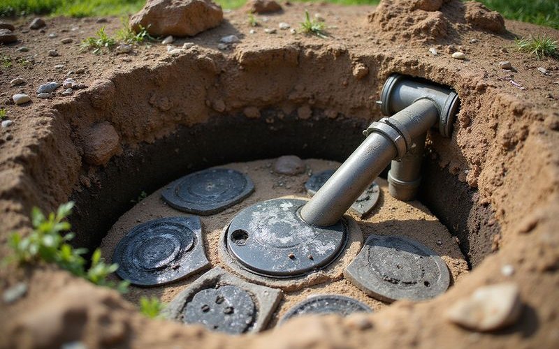 Drainage pit installation showing connection from multiple ag lines and surface drains with proper sump and outlet to council stormwater system