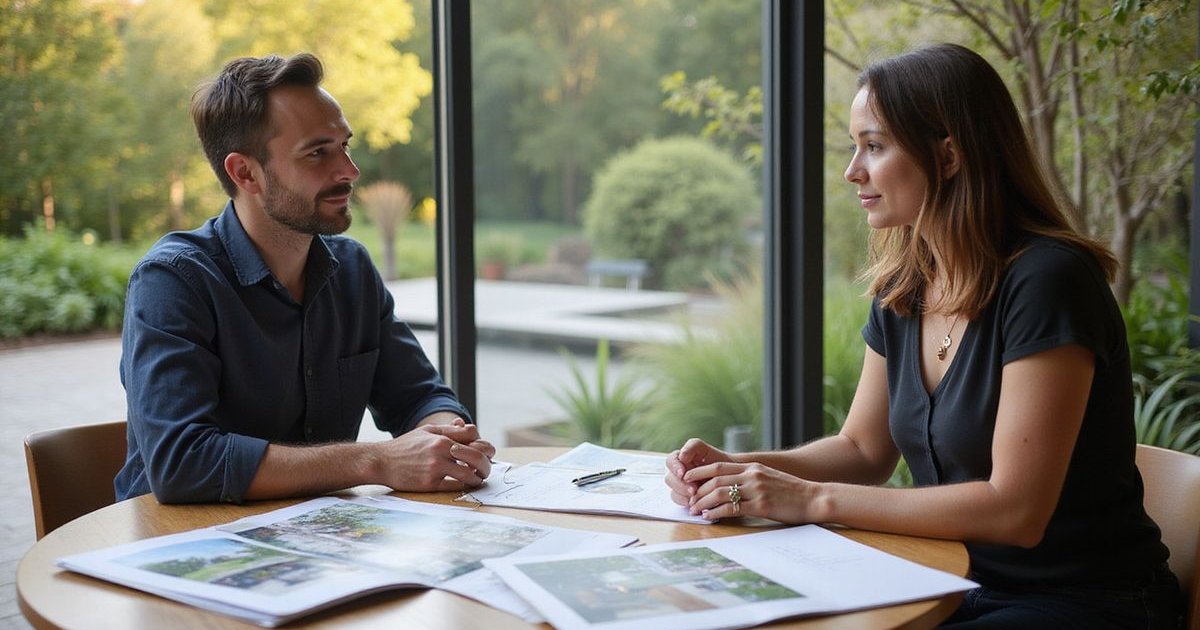 Meeting with landscape designer to discuss project